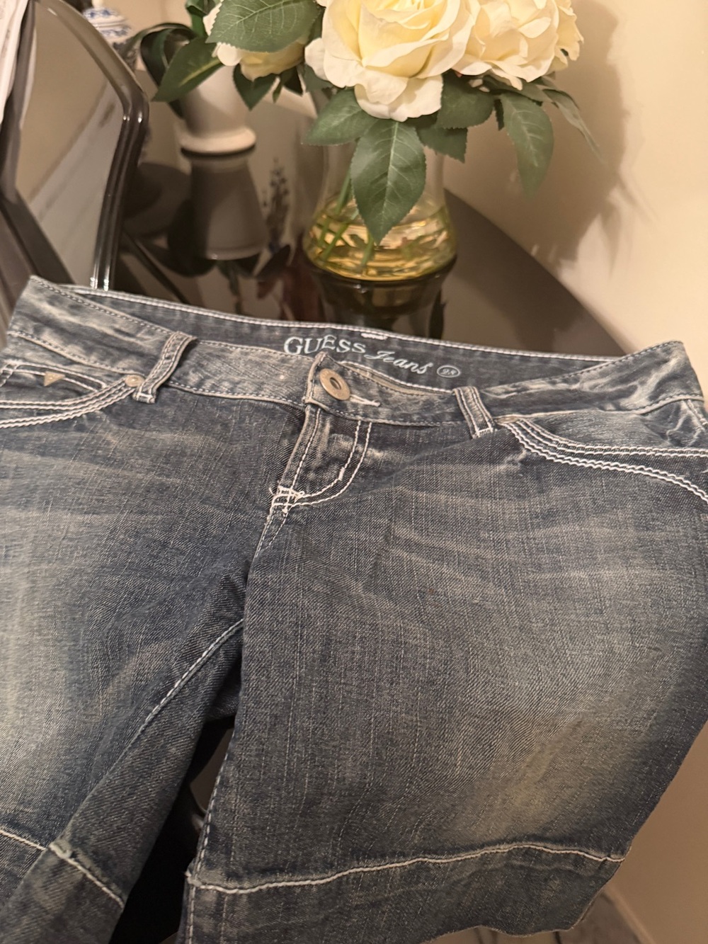 GUESS Women’s Faded Blue Bootcut Jeans